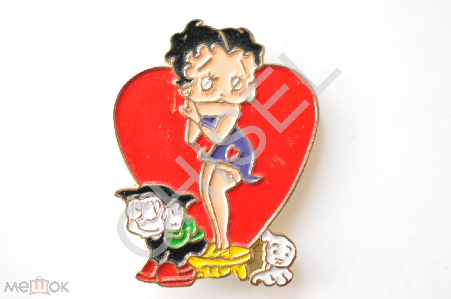 Значок знак Бетти Буп Betty Boop Paramount Pictures мультфильм кот кошка  котик собака пес щенок 9