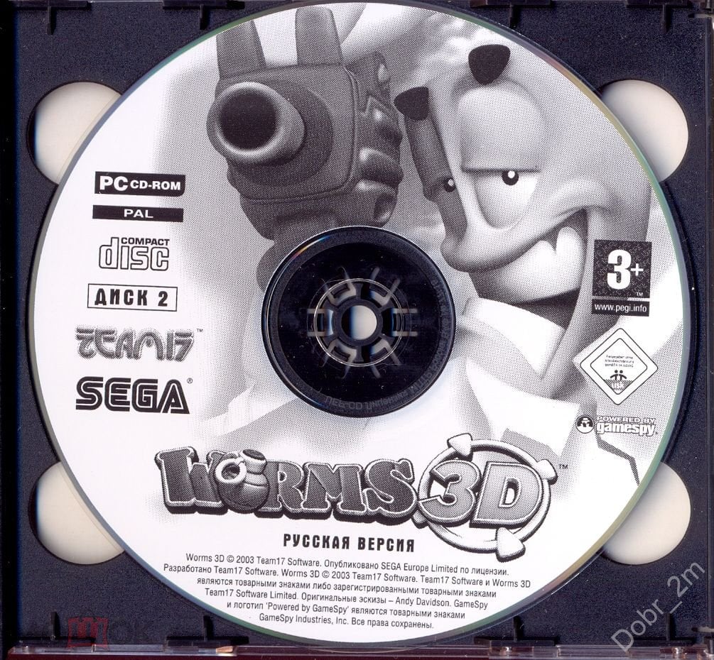 4 CD PC - игры WORMS 3D + WORMS FORTS в ОСАДЕ SEGA лицензия 2003 / 2004  отл.сост. #