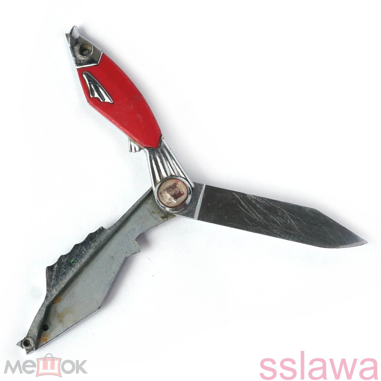 Нож Рыбка Пермь СССР советский балисонг бабочка vintage USSR folding knife  balisong N130.53