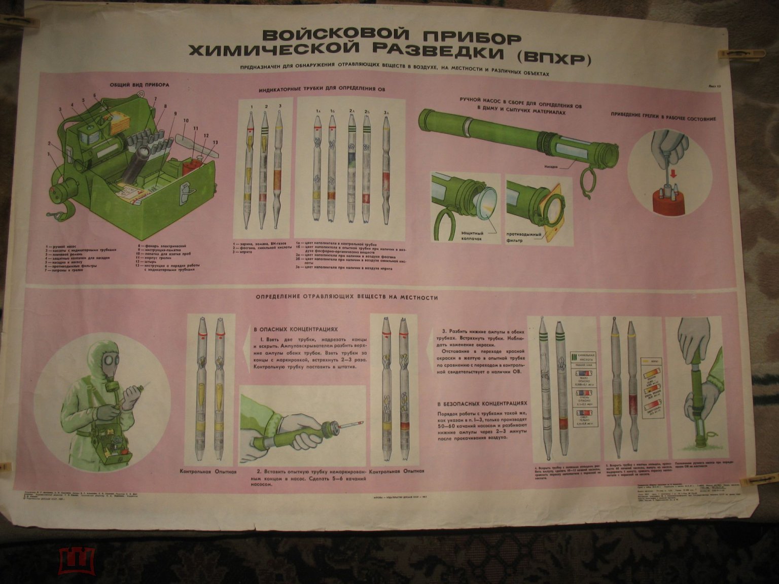 Плакат СССР ( Гражданская Оборона ) - ВОЙСКОВОЙ Прибор Химической Разведки  .( ВПХР ) (торги завершены #266367029)