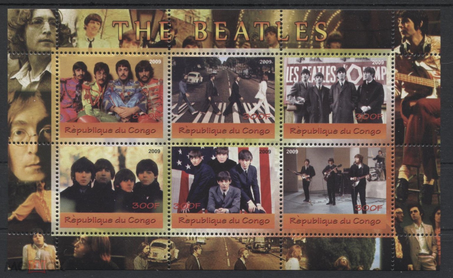 R3252. Конго 2009 год. Музыка. Рок группы. The Beatles. Битлз. Чистая серия.