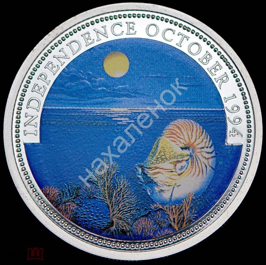 Палау морская фауна-цветная 5 долларов 1994