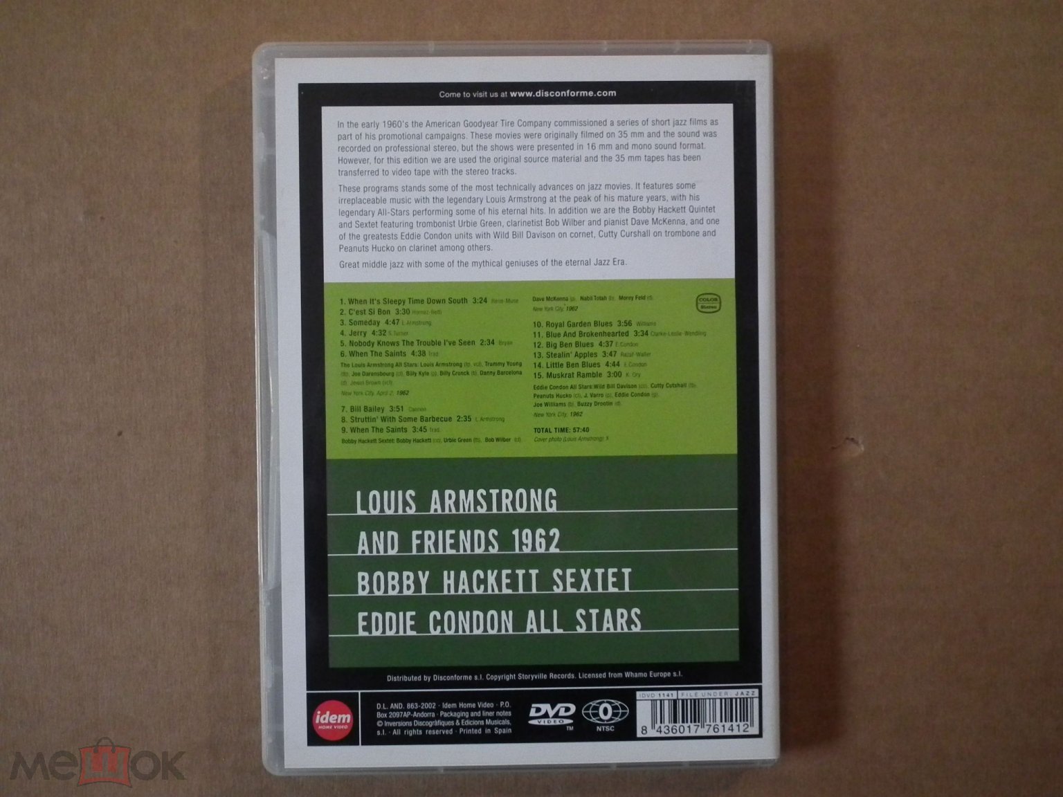 LOUIS ARMSTRONG, BOBBY HACKETT SEXTET, EDDIE CONDON - Live 1962 DVD EUROPE