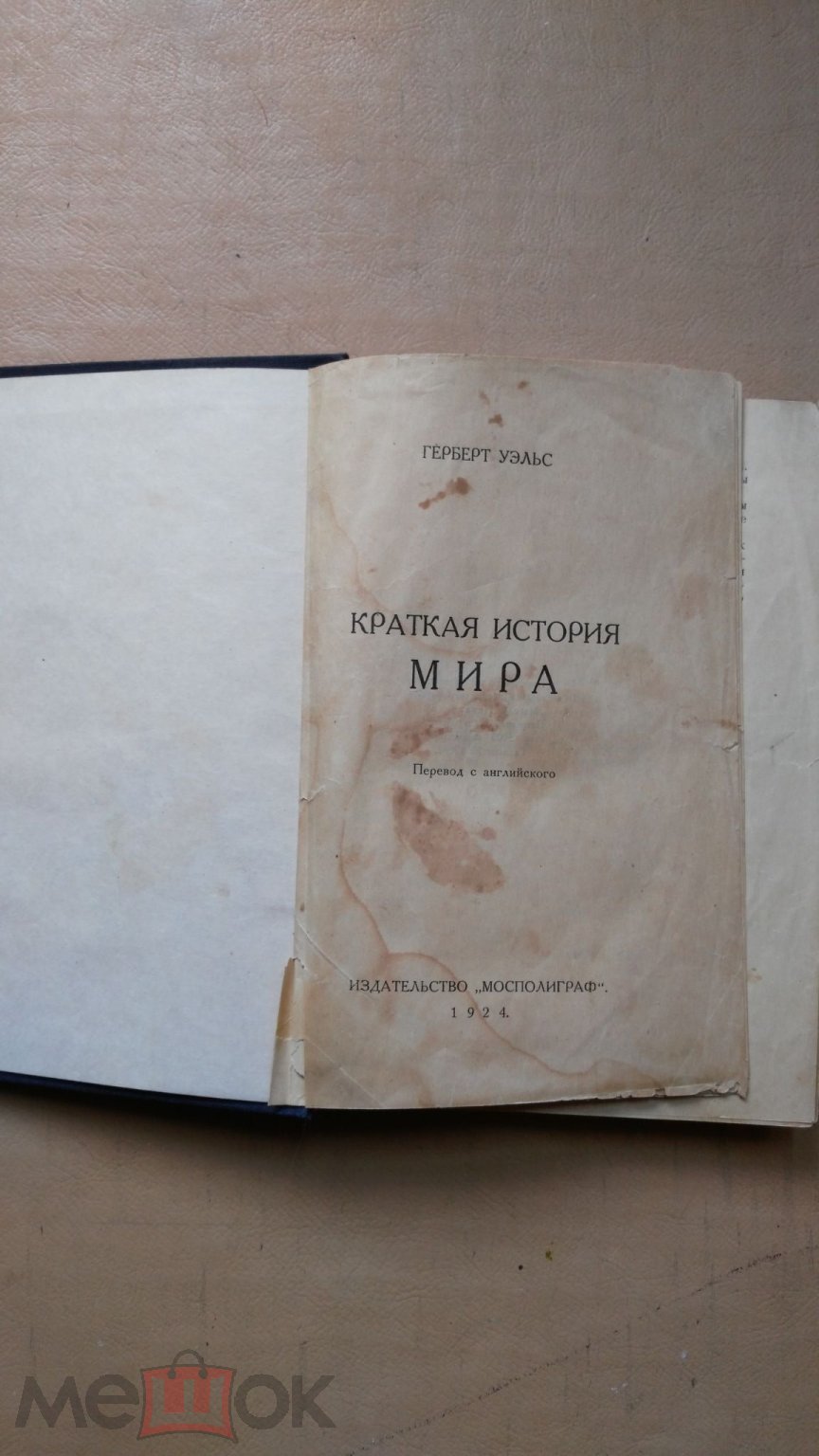 Герберт Уэллс Краткая история мира (Мосполиграф, 1924) (торги завершены  #270567666)