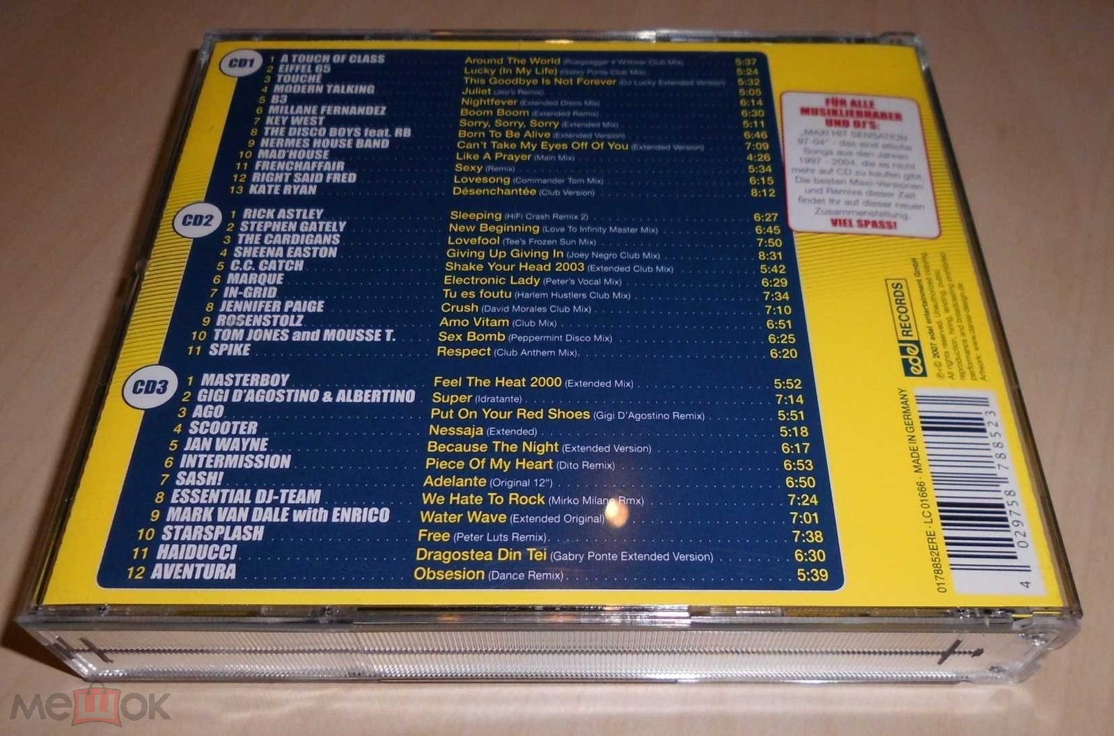 cd Various – Maxi Hit-Sensation 97-04(3cd)(Germany) 2007 - Москва