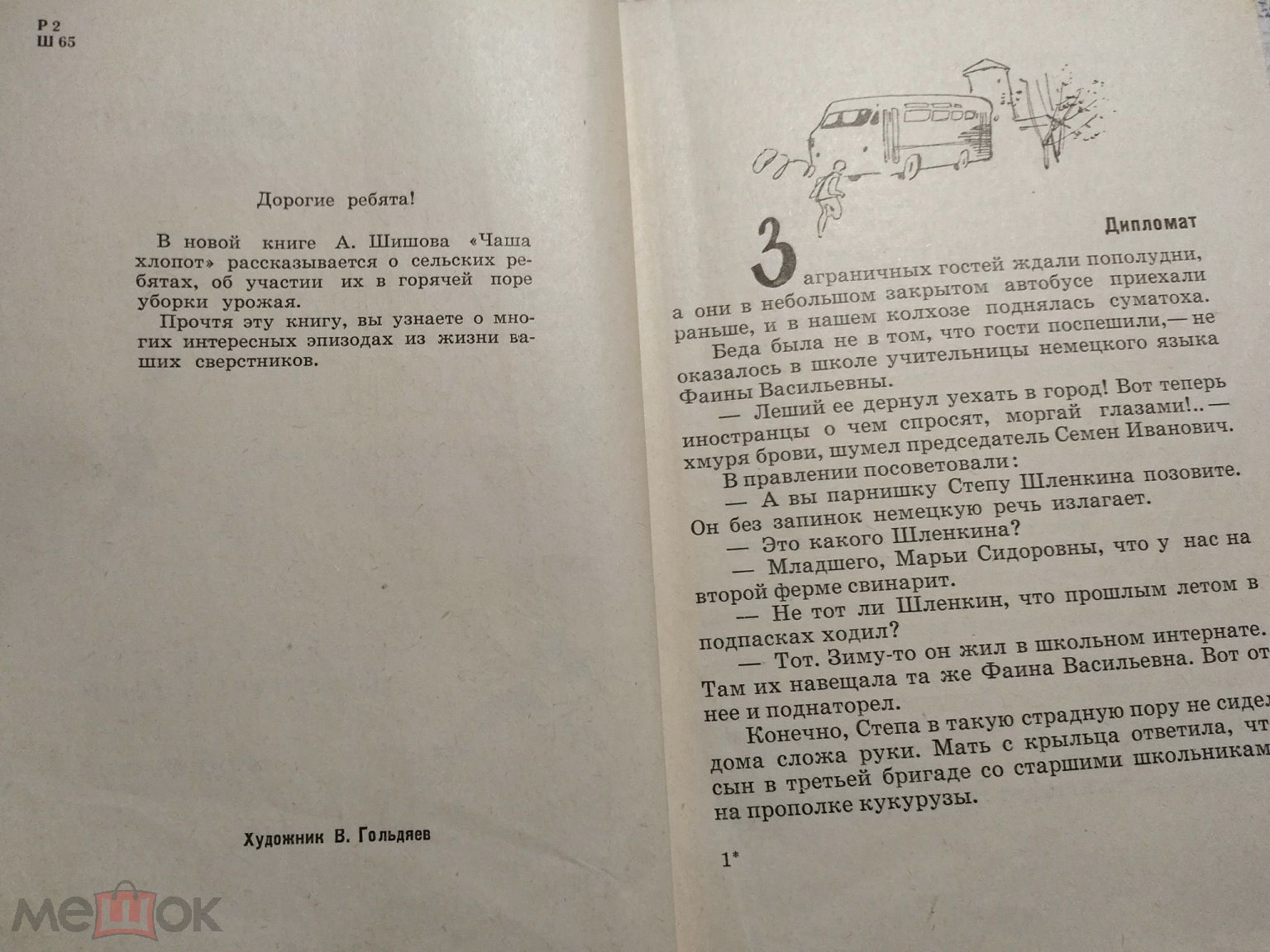 Книга. Чаша хлопот. А. Шишов. 1965г