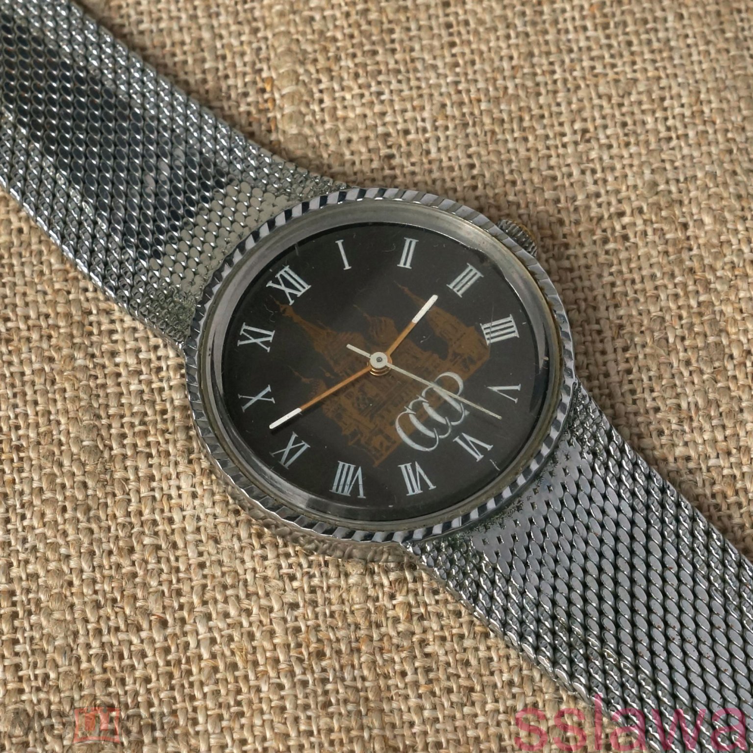 Винтажные часы Луч 2356 СССР браслет миланская петля vintage 1980s USSR  watch Luch DN420.67