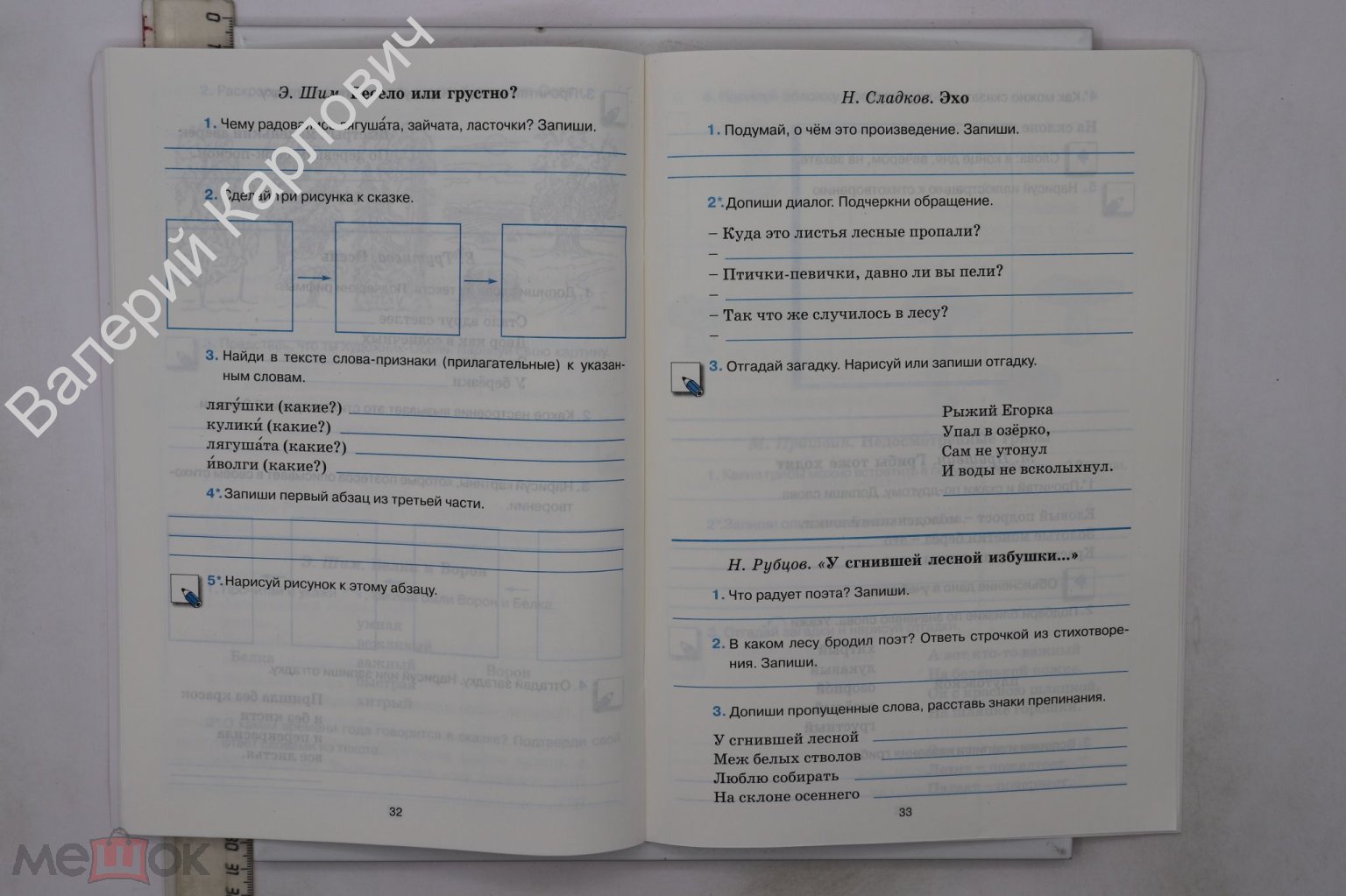 Ефросинина Л.А. Литературное чтение. 2 класс. Рабочая тетрадь № 1. М.  Вентана-Граф 2001 (Б23988)