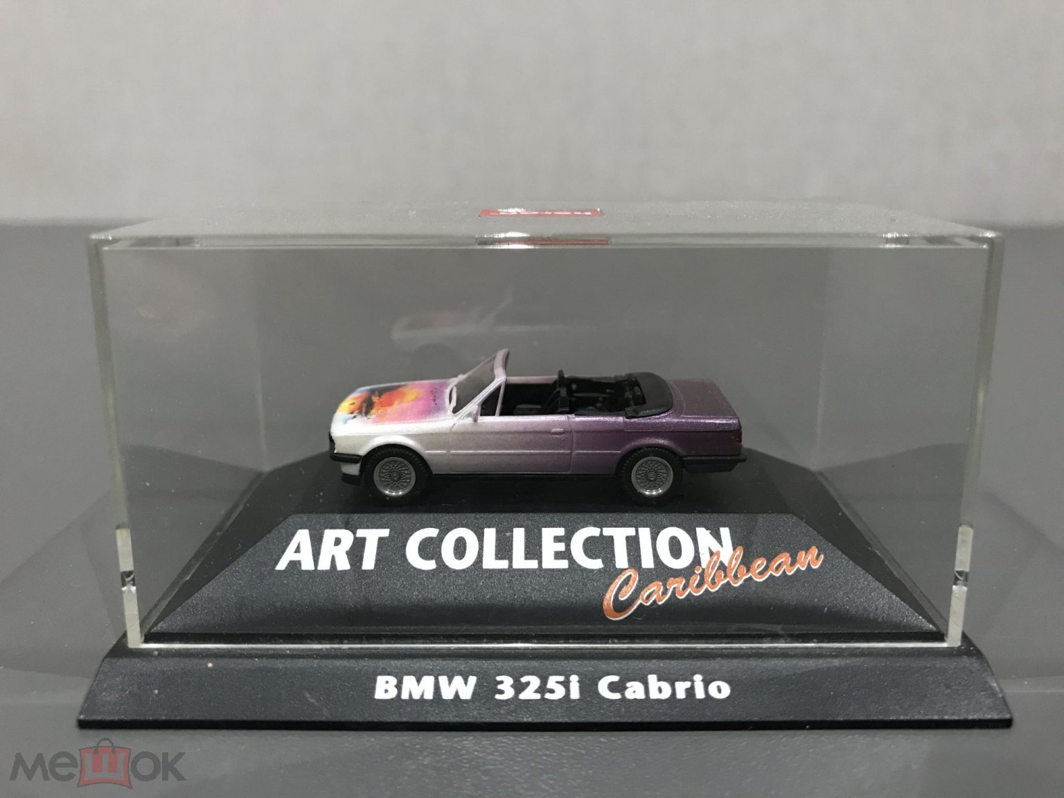 Herpa модель авто BMW E30 325i кабриолет бело-фиолетовый Art Collection  Carribean 1:87 H0 PC-Box