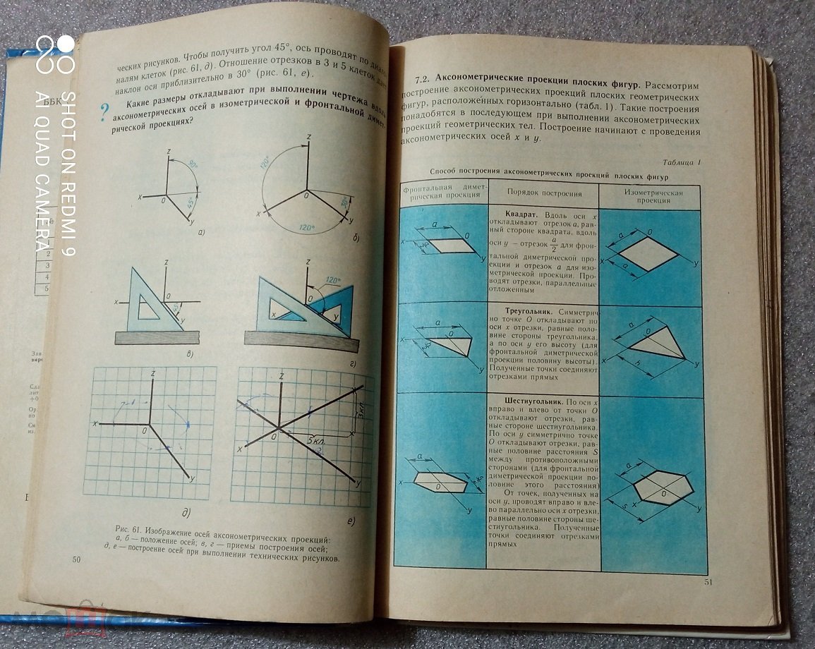 Учебник для 6 - 7 класса - ЧЕРЧЕНИЕ. 1988 г. печати. (Д194)