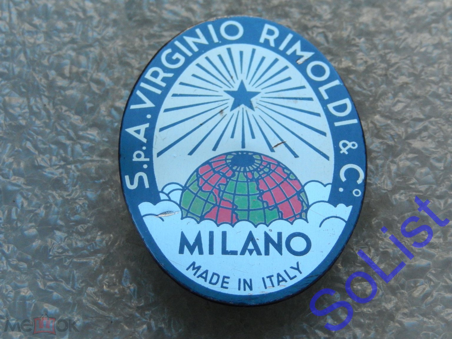 Знак (значок) S.p.A. Virginio Rimoldi & Co. Milano. Italy. Компания? Швейные  машинки? Италия.