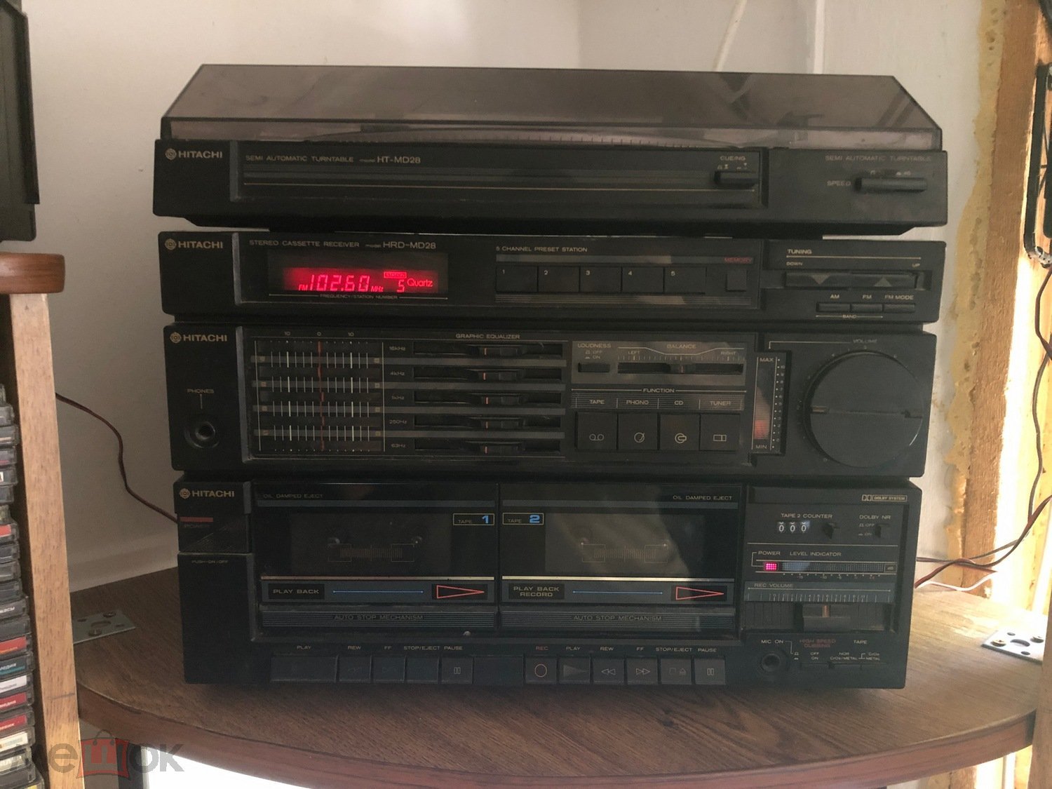 Музыкальный центр Hitachi System MD28 Stereo HiFi System (1987-88)