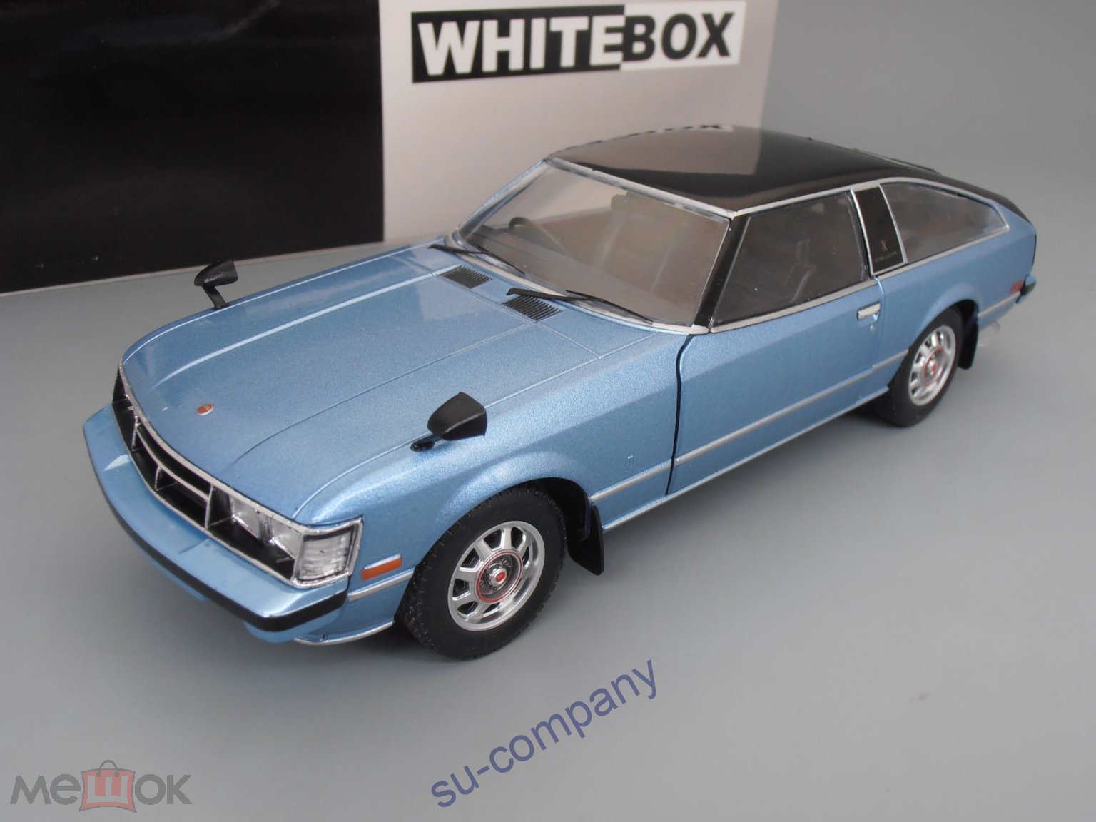 TOYOTA Celica XX 1978 Metallic Light Blue/ Black WhiteBox 1:24 WB IXO Тойота  Селика Япония WB124155