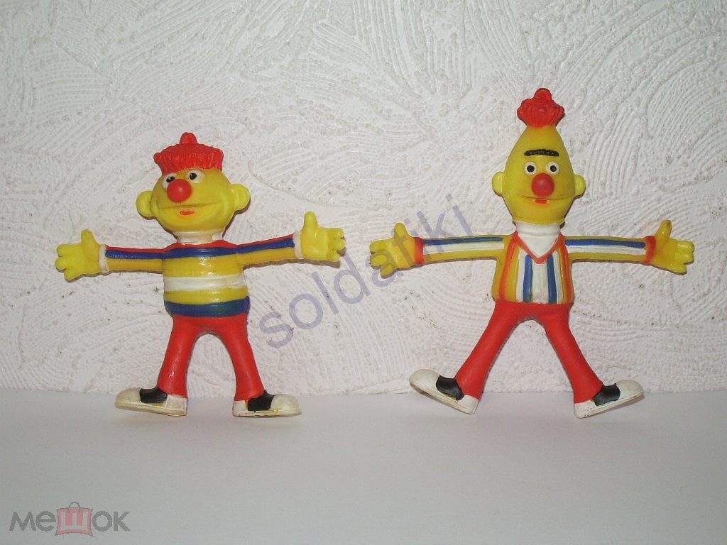 Оритет фигурки Влас и Еник Улица Сезам Резина чудики Bert & Ernie