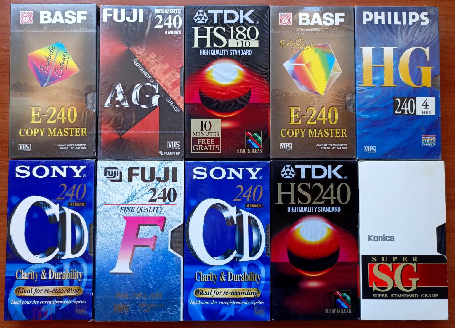 1 лот VHS 6 Видеокассет SONY CD 240 FUJI F 240 TDK HS 240 PHILIPS HG KONICA  SG BASF Japan фильмы